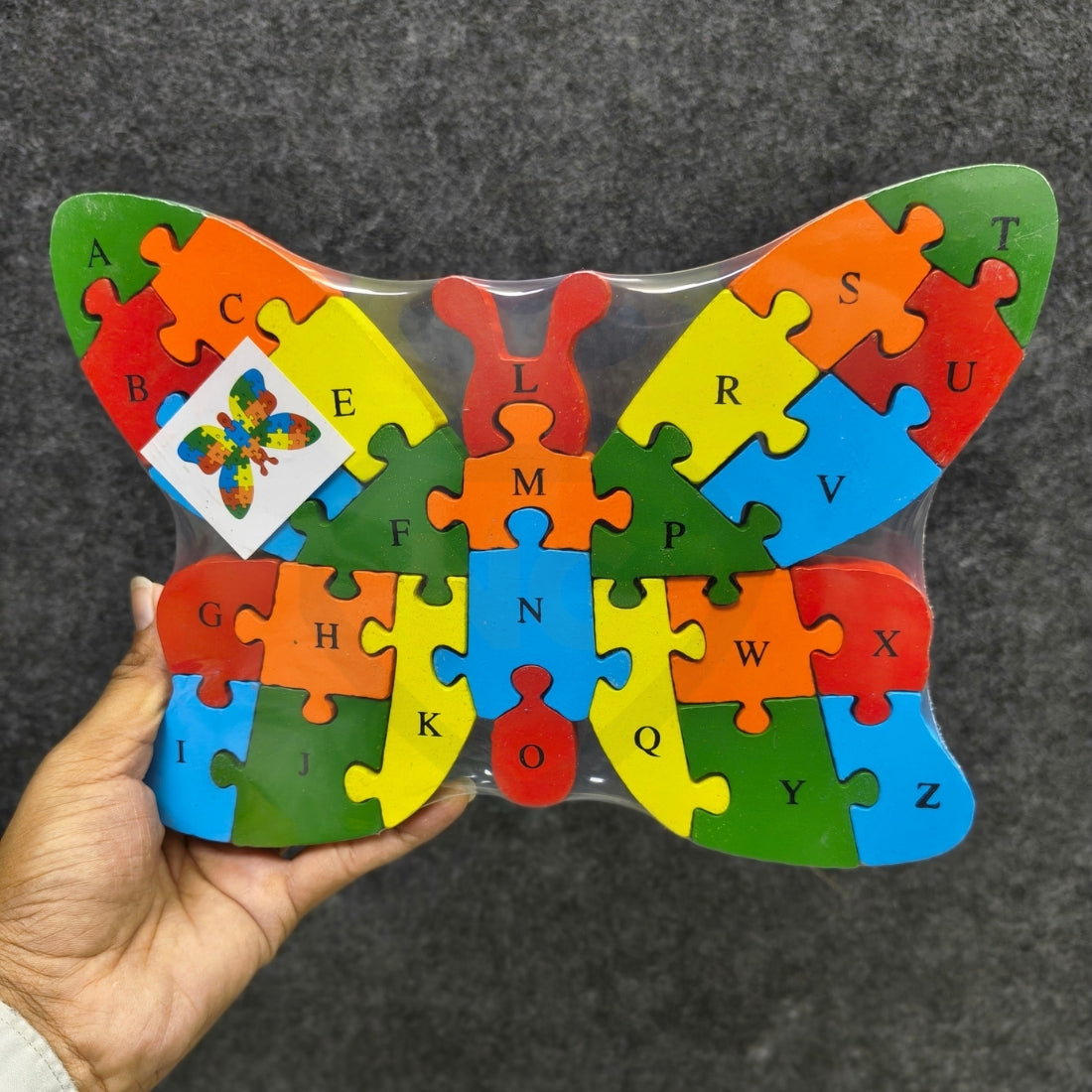 Butterfly Jigsaw Puzzle Wooden Toy for Kids | Double-Sided Alphabet & Number Learning Puzzle | Educational Wooden Puzzle