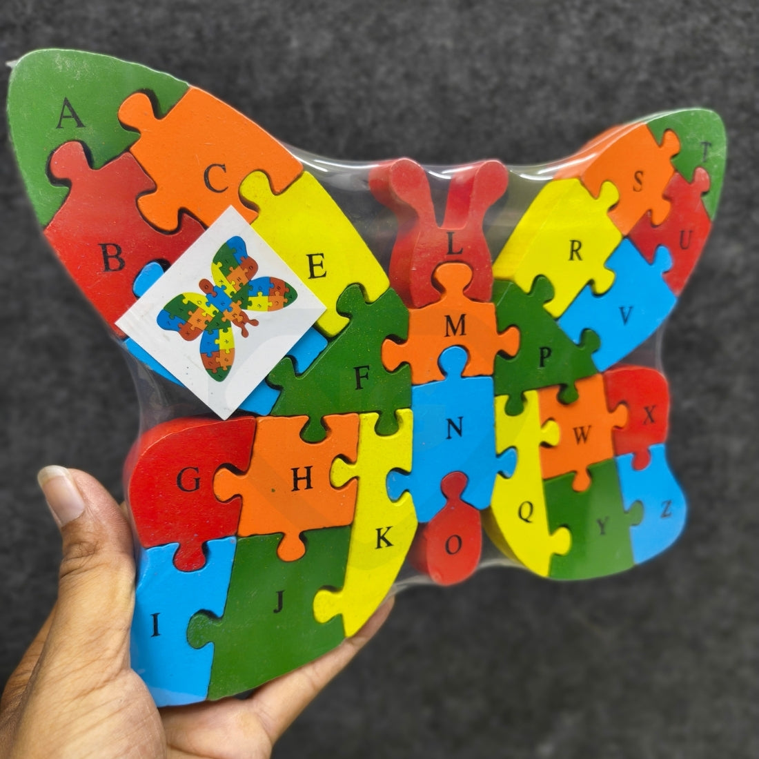 Butterfly Jigsaw Puzzle Wooden Toy for Kids | Double-Sided Alphabet & Number Learning Puzzle | Educational Wooden Puzzle
