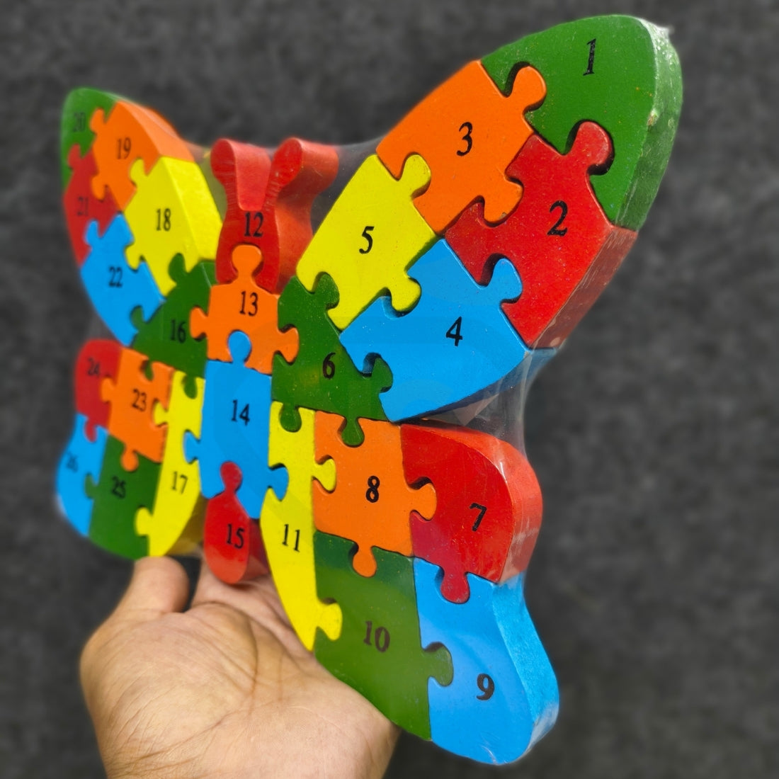 Butterfly Jigsaw Puzzle Wooden Toy for Kids | Double-Sided Alphabet & Number Learning Puzzle | Educational Wooden Puzzle