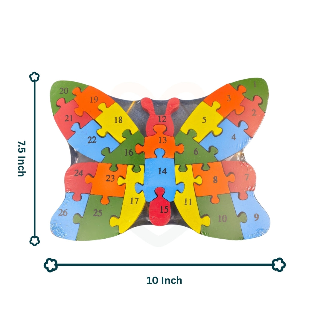 Butterfly Jigsaw Puzzle Wooden Toy for Kids | Double-Sided Alphabet & Number Learning Puzzle | Educational Wooden Puzzle