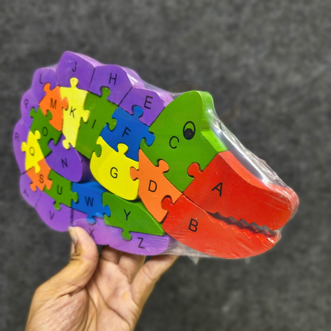 Crocodile Wooden Jigsaw Puzzle for Kids | Double-Sided Alphabet & Number Learning Toy | Educational Wooden Puzzle