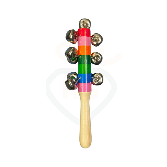 Wooden Ten Jhunjhuna Rattle for Babies | Bell Sound Wooden Toy for Kids