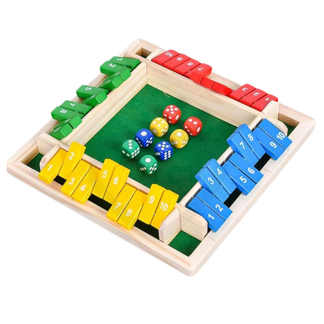 Wooden Shut The Box Dice Game | Math Learning Board Game for Kids & Family | Wooden Number Puzzle Game with Dice