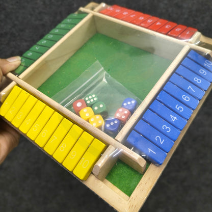 Wooden Shut The Box Dice Game | Math Learning Board Game for Kids & Family | Wooden Number Puzzle Game with Dice