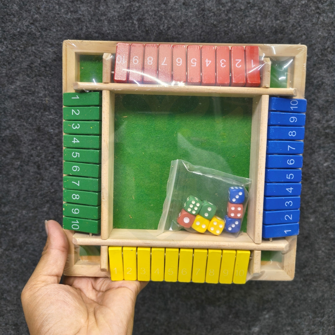 Wooden Shut The Box Dice Game | Math Learning Board Game for Kids & Family | Wooden Number Puzzle Game with Dice