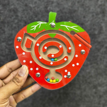 Magnetic Maze Board Game for Kids | Wooden Montessori Magnetic Bead Puzzle Toy