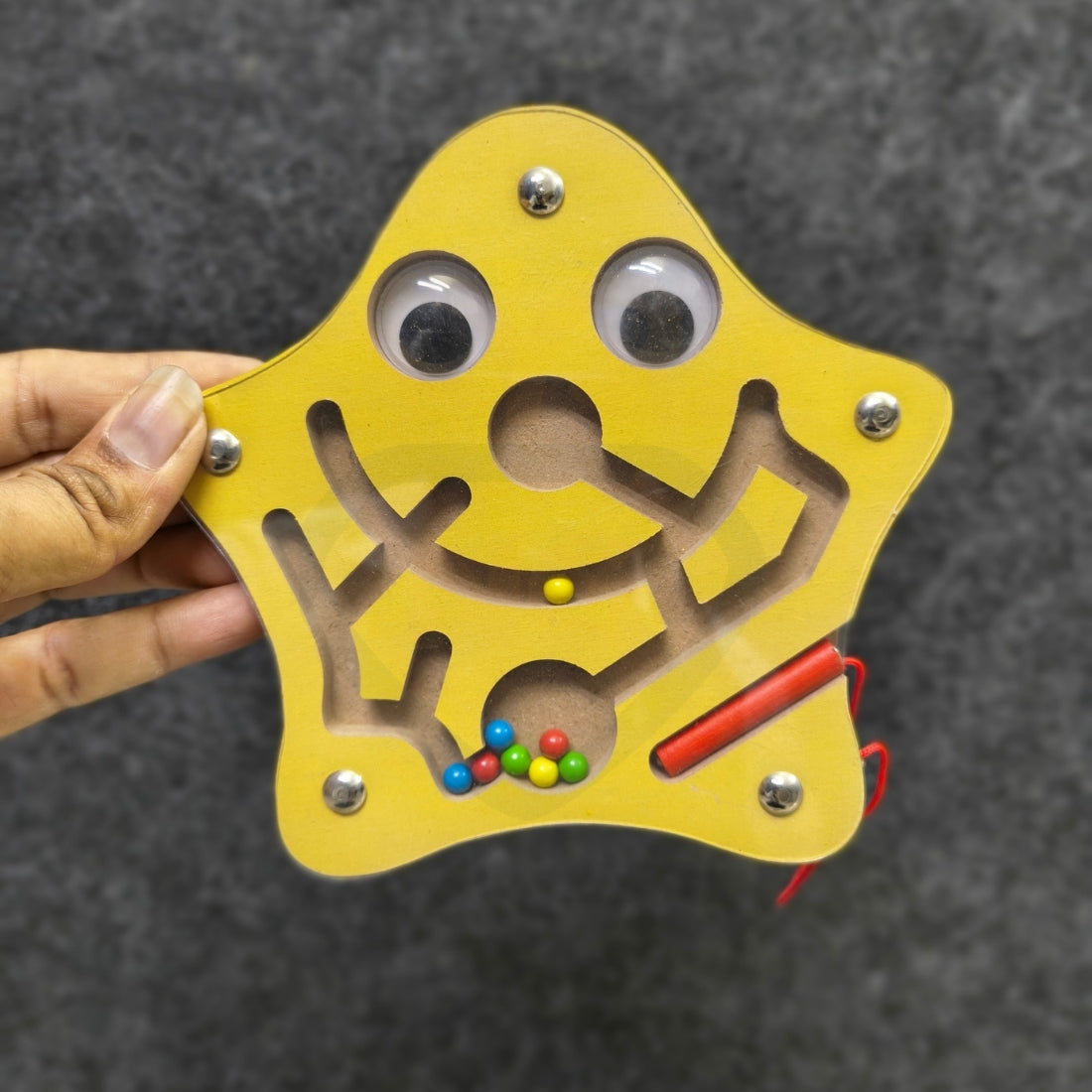 Magnetic Maze Board Game for Kids | Wooden Montessori Magnetic Bead Puzzle Toy
