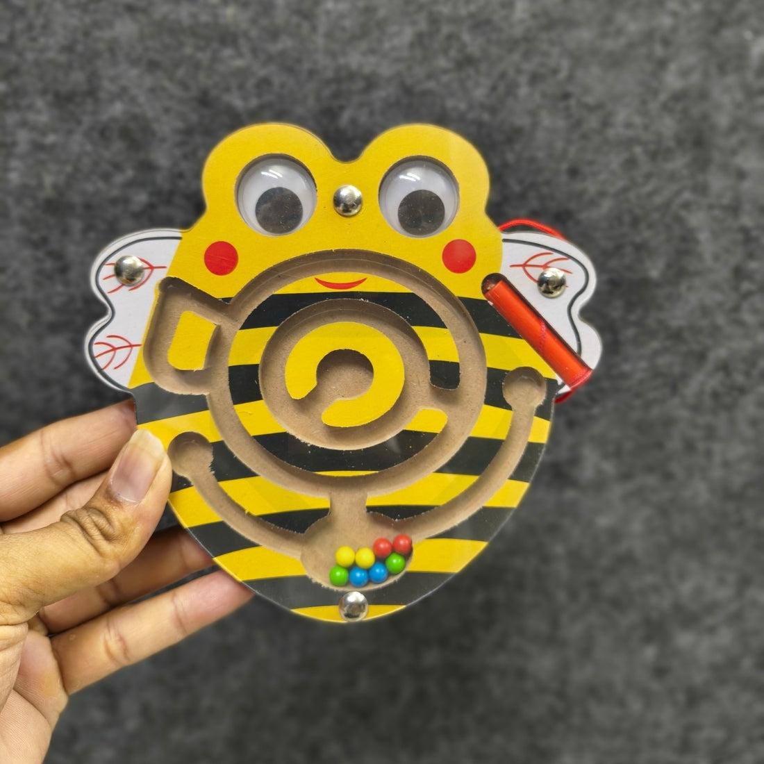 Magnetic Maze Board Game for Kids | Wooden Montessori Magnetic Bead Puzzle Toy
