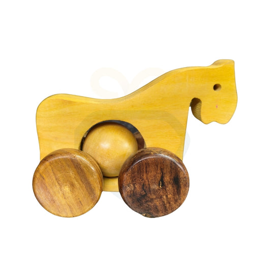 Wooden Horse for Kids | Handmade Rolling Wooden Toy for Babies & Toddlers