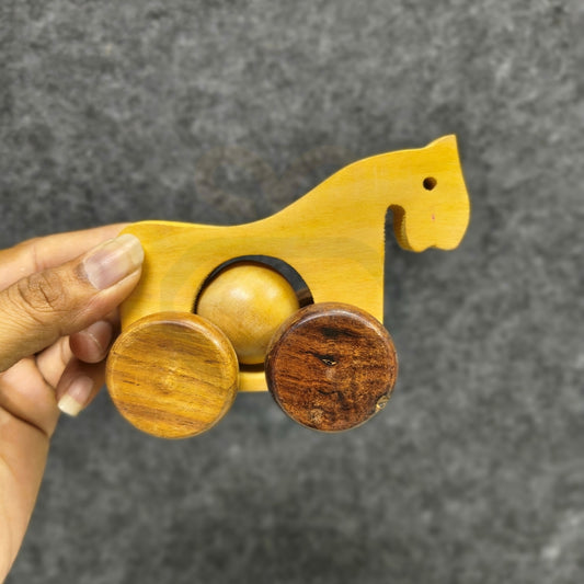 Wooden Horse for Kids | Handmade Rolling Wooden Toy for Babies & Toddlers