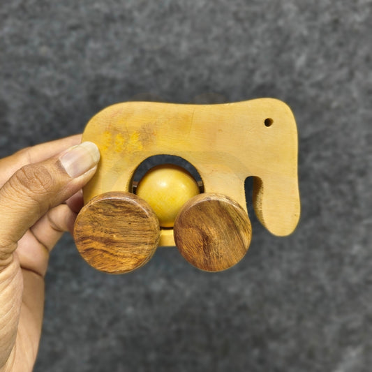Wooden Elephant Toy | Handmade Rolling Wooden Animal Toy for Kids
