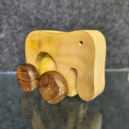 Wooden Elephant Toy | Handmade Rolling Wooden Animal Toy for Kids