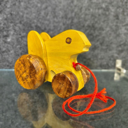 Wooden Frog Toy | Handmade Pull Along Wooden Toy for Kids