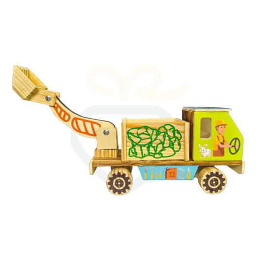 Wooden Crane Truck Toy for Kids | Handmade Wooden Construction Vehicle