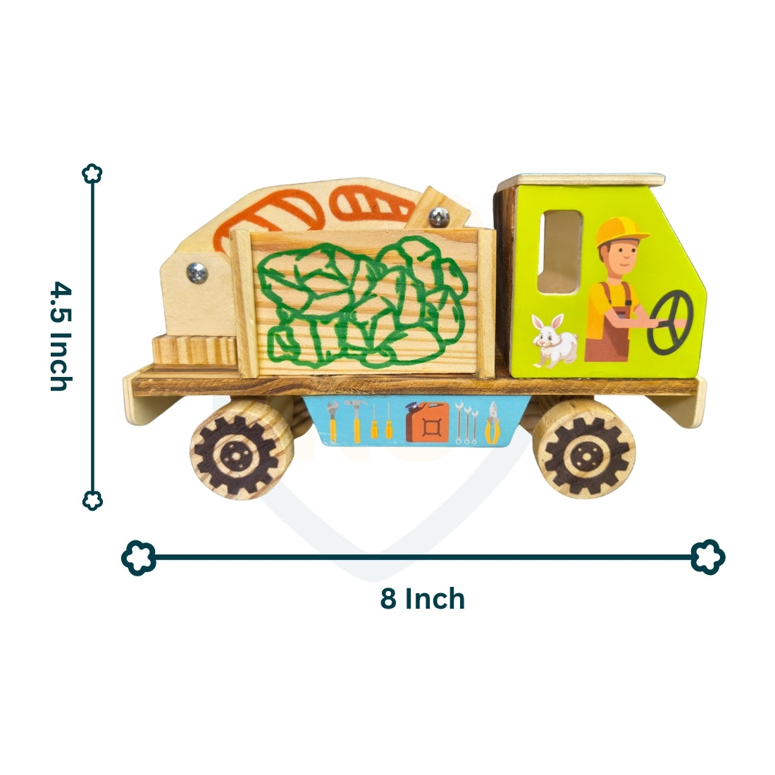 Wooden Crane Truck Toy for Kids | Handmade Wooden Construction Vehicle
