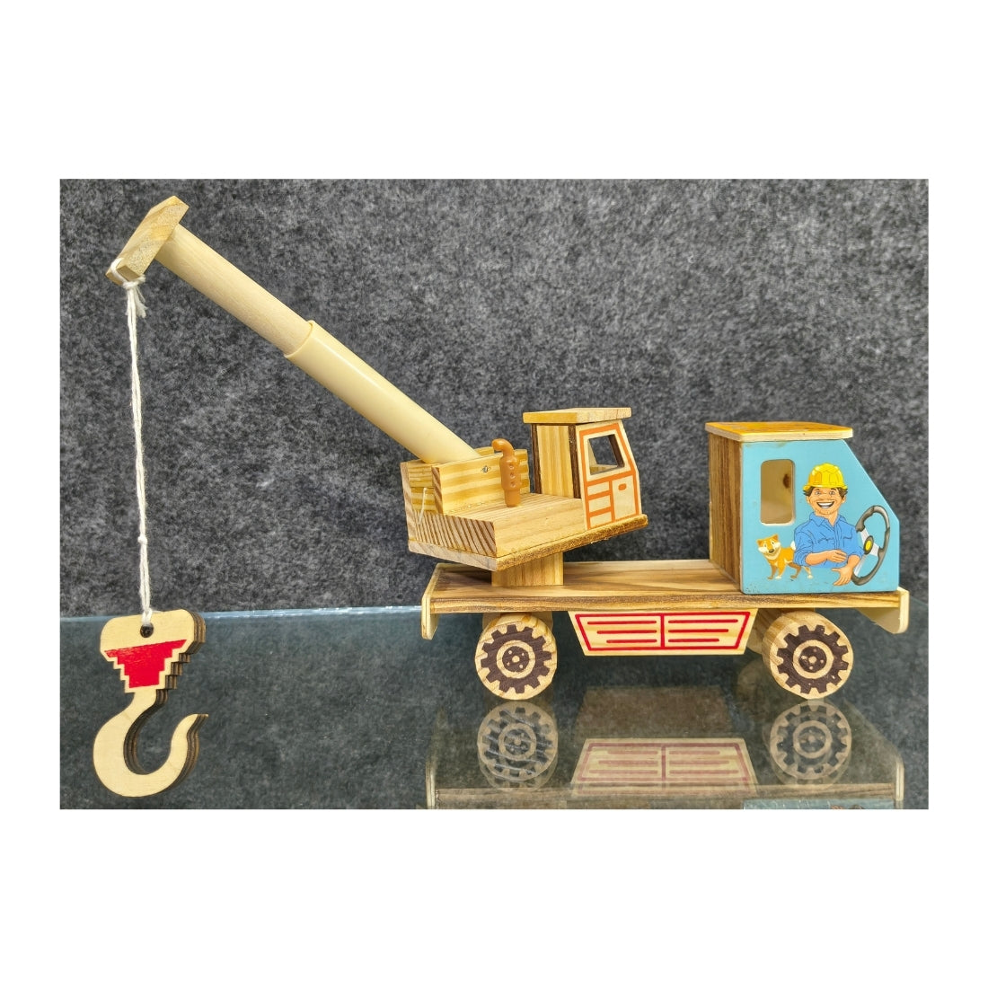 Wooden Construction Crane Toy for Kids | Handmade Wooden Crane Truck