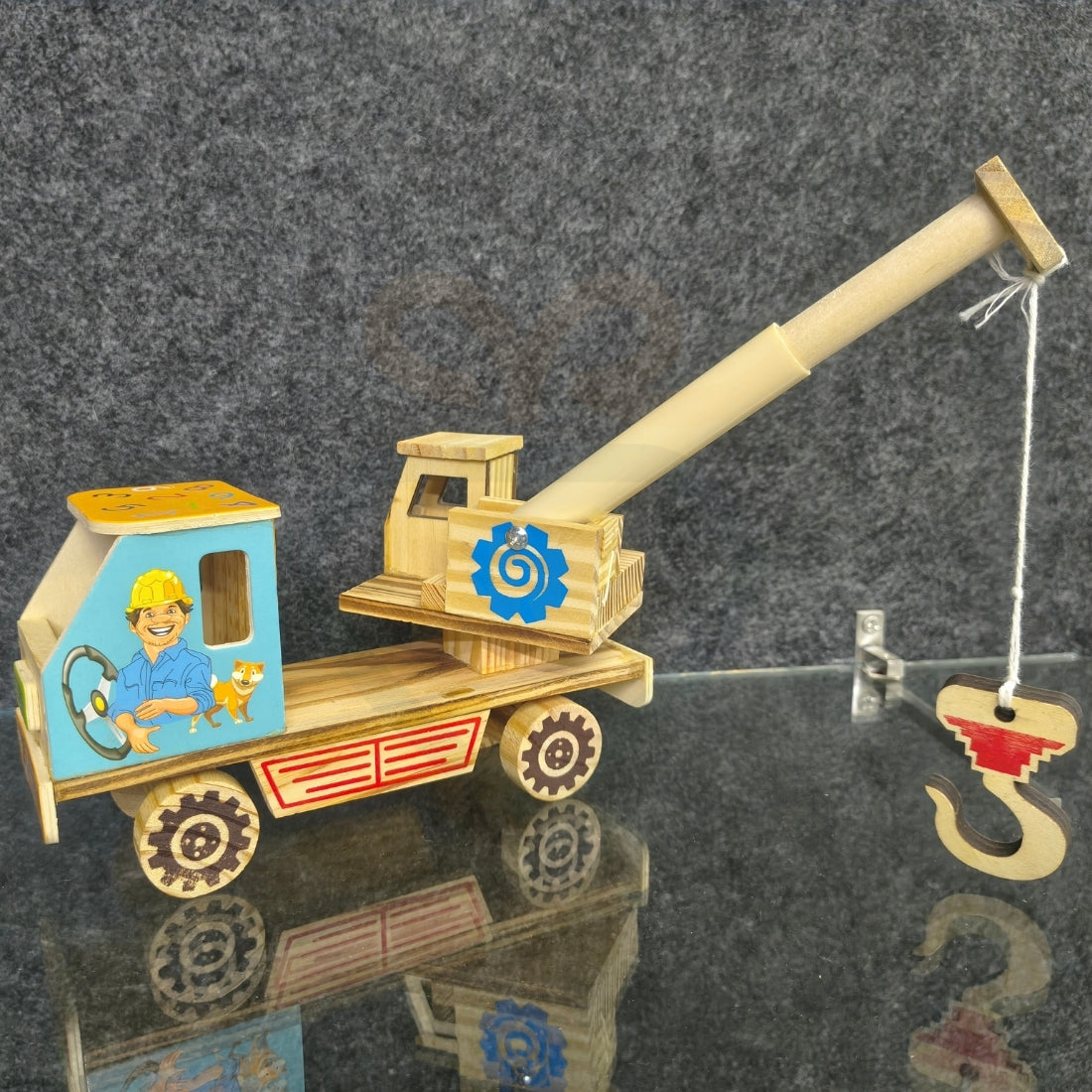 Wooden Construction Crane Toy for Kids | Handmade Wooden Crane Truck