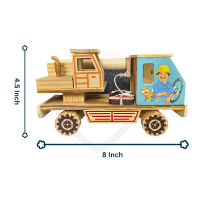 Wooden Construction Crane Toy for Kids | Handmade Wooden Crane Truck