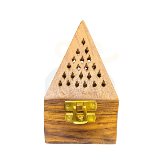 Wooden Incense Cone Holder | Handmade Wooden Dhoop Cone Burner Box