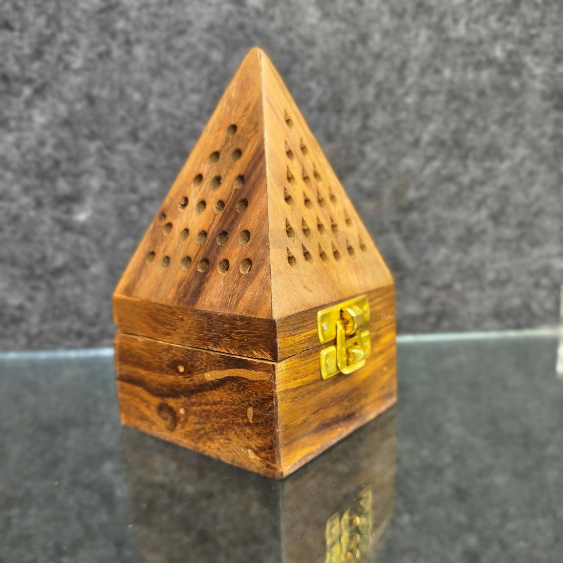 Wooden Incense Cone Holder | Handmade Wooden Dhoop Cone Burner Box