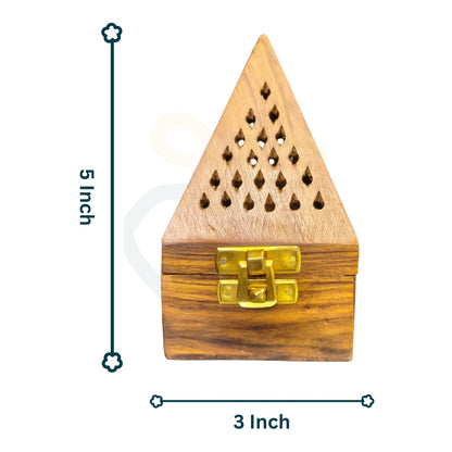 Wooden Incense Cone Holder | Handmade Wooden Dhoop Cone Burner Box