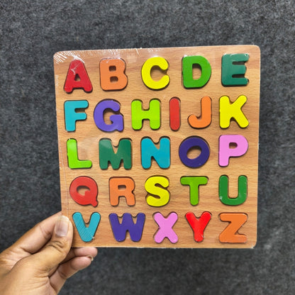 Wooden Educational Puzzle Board Set for Kids | Alphabet, Numbers & Shapes Learning Toy (3 PCS)