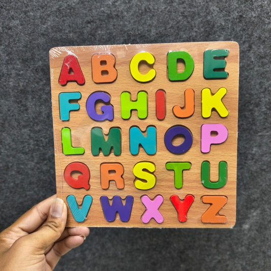 Wooden Educational Puzzle Board Set for Kids | Alphabet, Numbers & Shapes Learning Toy (3 PCS)