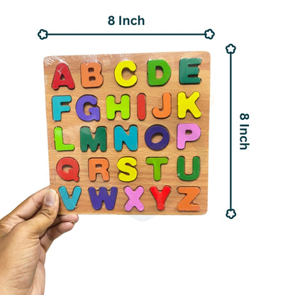 Wooden Educational Puzzle Board Set for Kids | Alphabet, Numbers & Shapes Learning Toy (3 PCS)