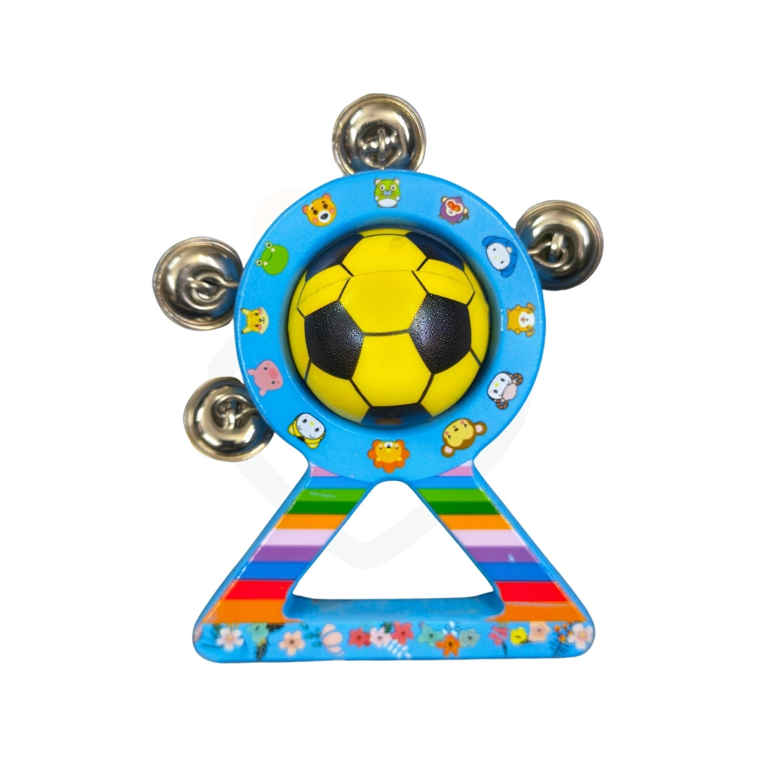 Ball Triangle Baby Rattle Toy | Wooden Bell Sound Sensory Toy for Babies