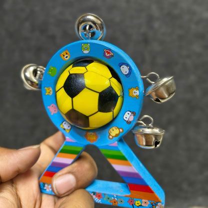 Ball Triangle Baby Rattle Toy | Wooden Bell Sound Sensory Toy for Babies