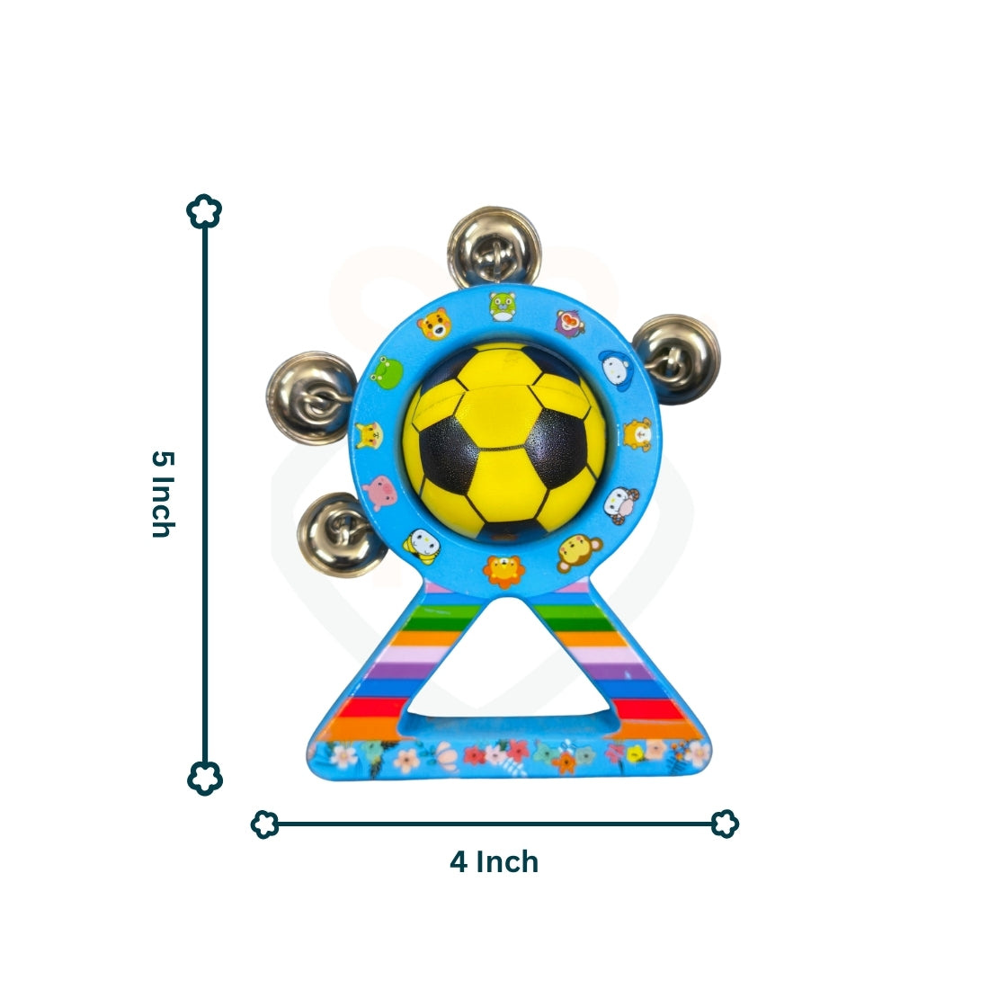 Ball Triangle Baby Rattle Toy | Wooden Bell Sound Sensory Toy for Babies