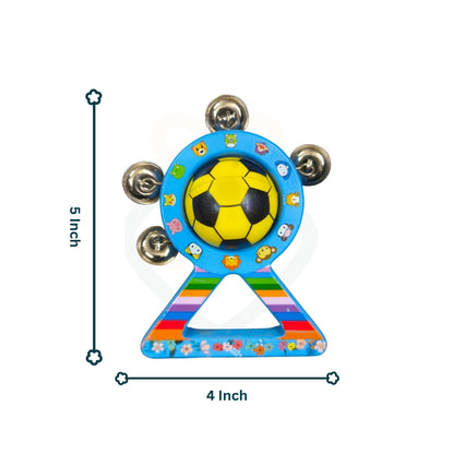 Ball Triangle Baby Rattle Toy | Wooden Bell Sound Sensory Toy for Babies
