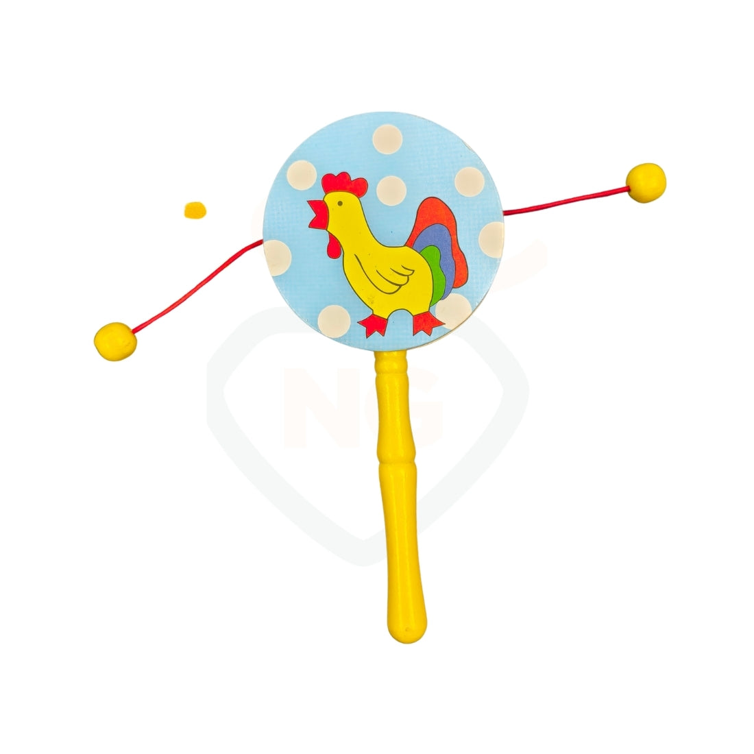 Colourful Damaru Rattle Toy for Babies | Wooden Spinning Sound Toy