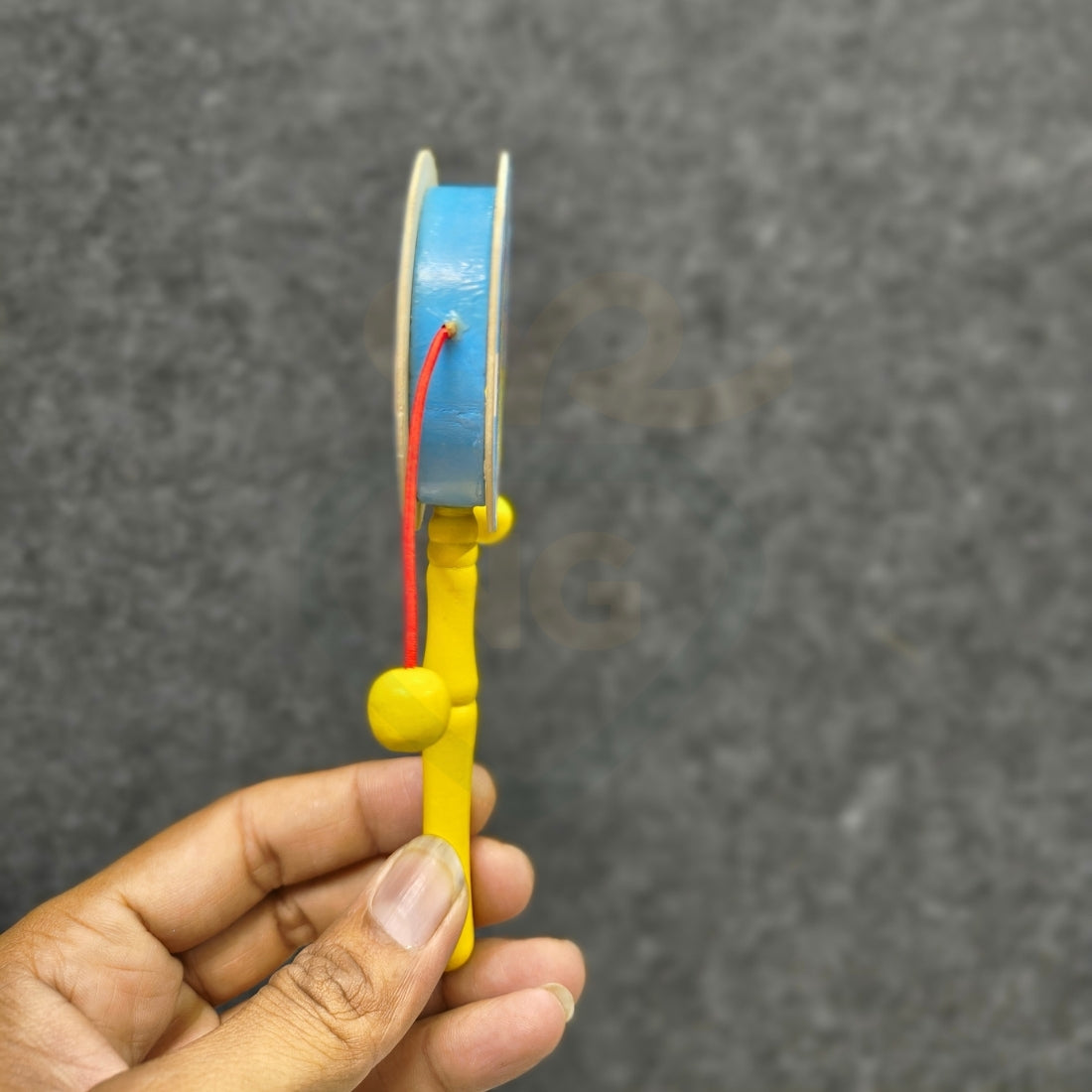 Colourful Damaru Rattle Toy for Babies | Wooden Spinning Sound Toy