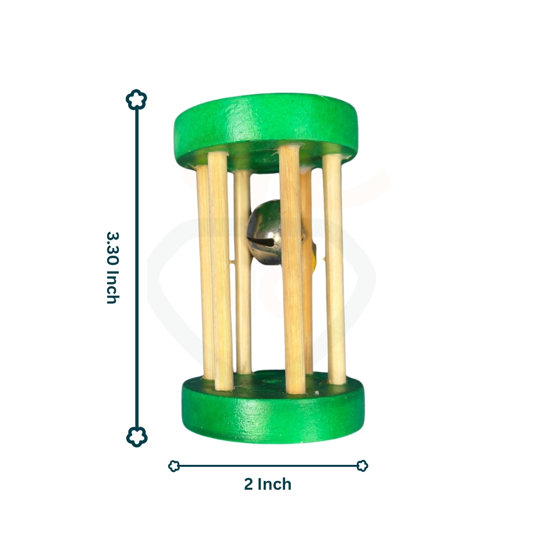 Small Round Bell Rattle for Babies | Wooden Mini Cage Sound Toy