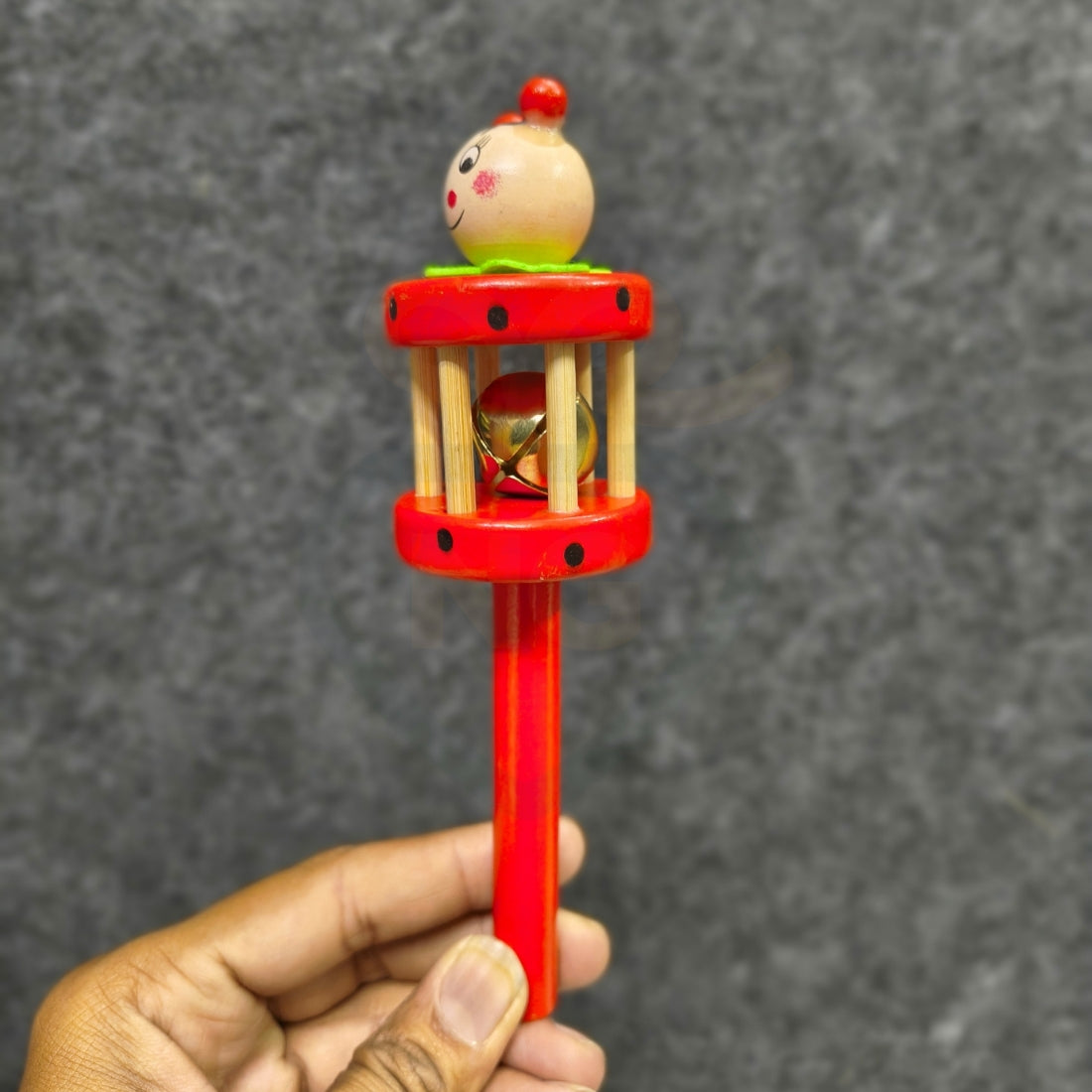 Handmade Wooden Cage Roller Bell Rattle for Babies | Cute Bear Design Toy
