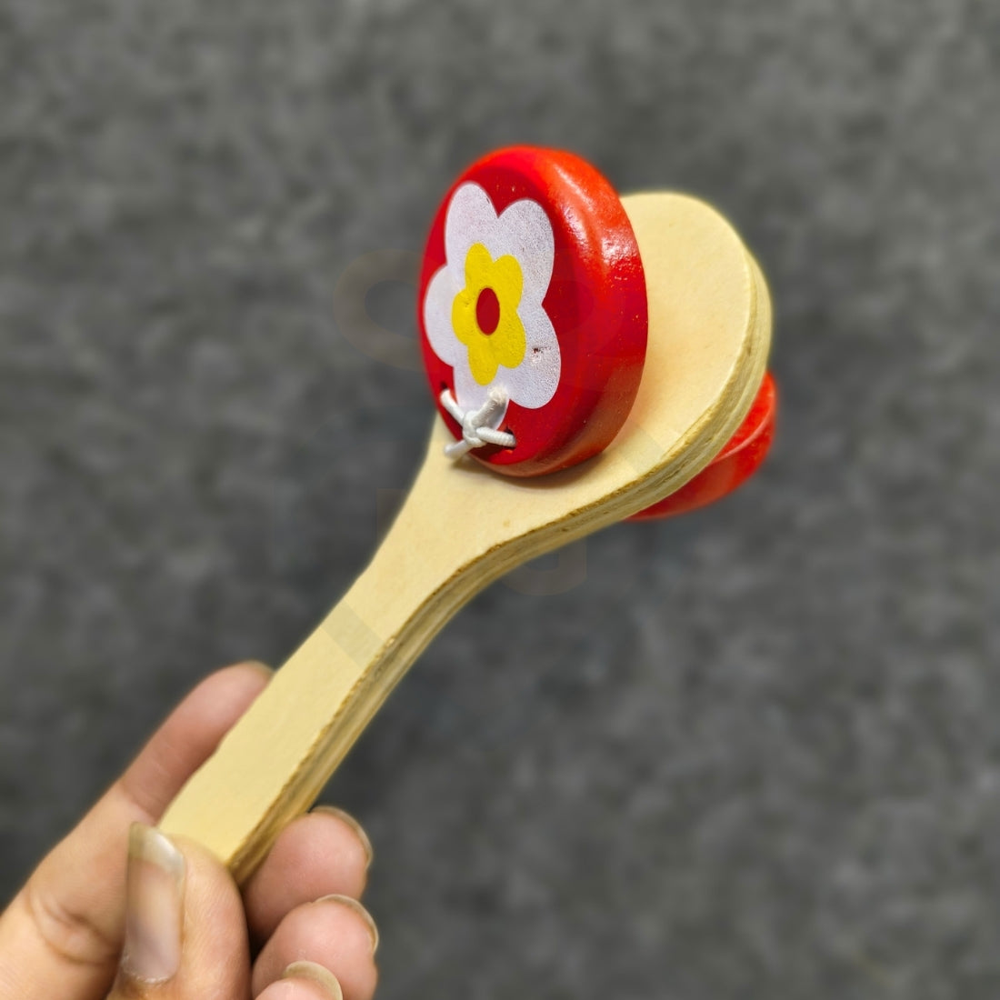 Wooden Baby Rattle Toy (Flower Design) | Handmade Natural Wooden Teether | Safe Non-Toxic Infant Toy | Nivaaro