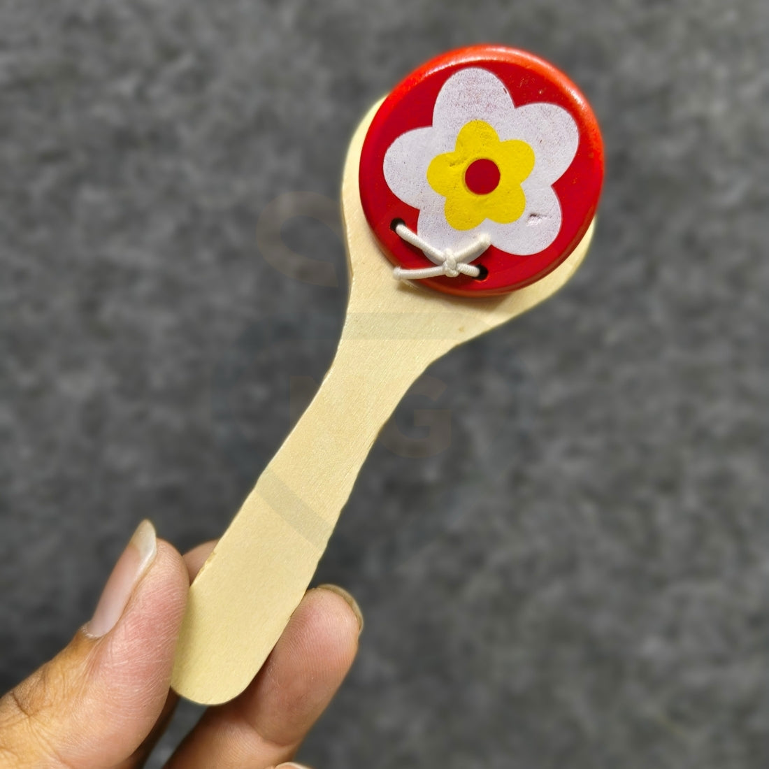Wooden Baby Rattle Toy (Flower Design) | Handmade Natural Wooden Teether | Safe Non-Toxic Infant Toy | Nivaaro