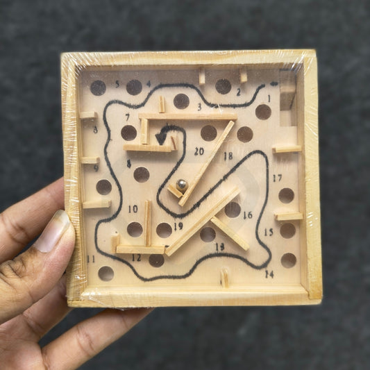 Wooden Maze Puzzle Game for Kids | Handheld Brain Teaser Toy | Montessori Wooden Toy | Nivaaro