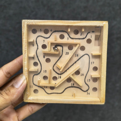 Wooden Maze Puzzle Game for Kids | Handheld Brain Teaser Toy | Montessori Wooden Toy | Nivaaro