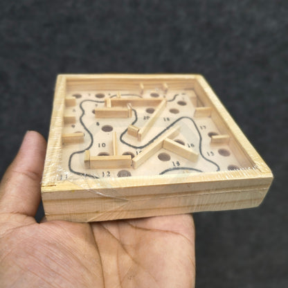Wooden Maze Puzzle Game for Kids | Handheld Brain Teaser Toy | Montessori Wooden Toy | Nivaaro