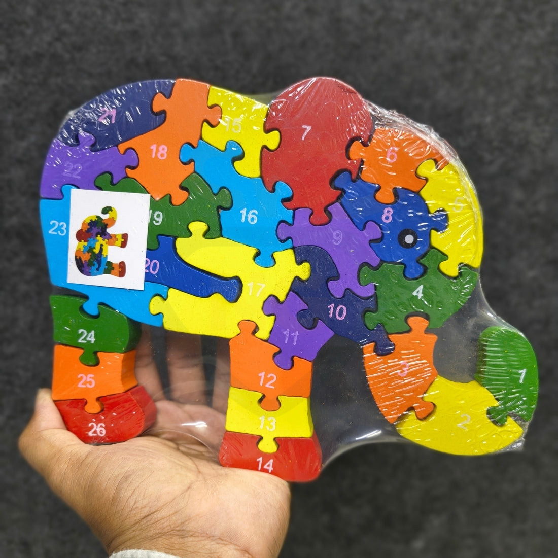 Wooden Jigsaw Puzzle Elephant Shape for Kids | Alphabet Learning Wooden Puzzle | Educational Toy | Nivaaro