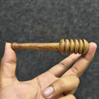 Wooden Honey Dipper Stick – Natural Honey Drizzler for Kitchen, Tea & Gifts (5 Inch)
