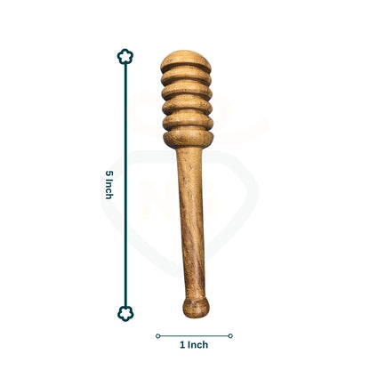 Wooden Honey Dipper Stick – Natural Honey Drizzler for Kitchen, Tea & Gifts (5 Inch)