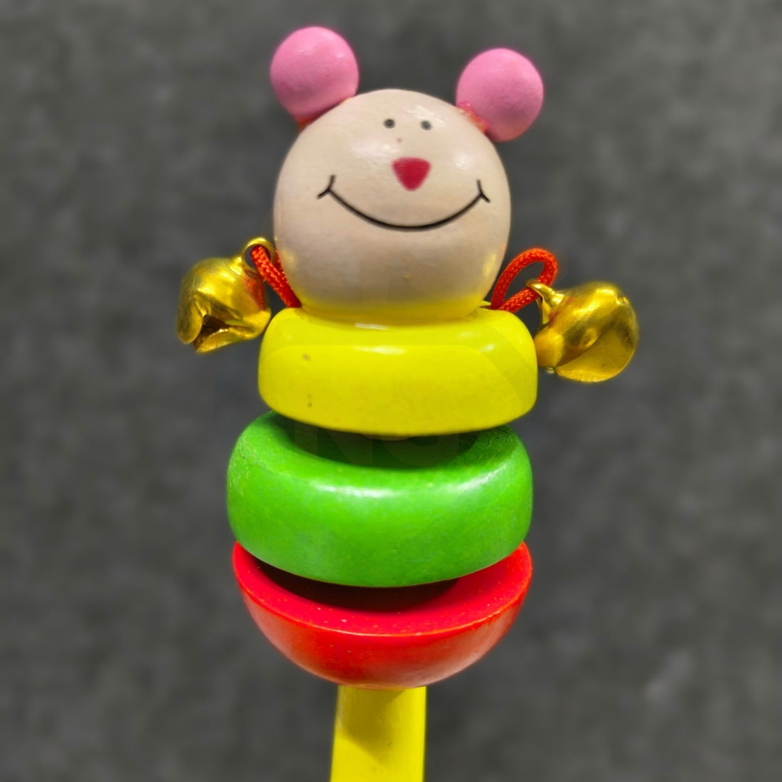 Wooden Colorful Buddy Rattle Toy for Babies | Cute Bell Sound Handheld Toy