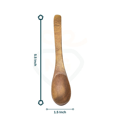 Wooden Spoon – Handmade Natural Wooden Spoon for Kitchen, Cooking & Serving (5.5 Inch)