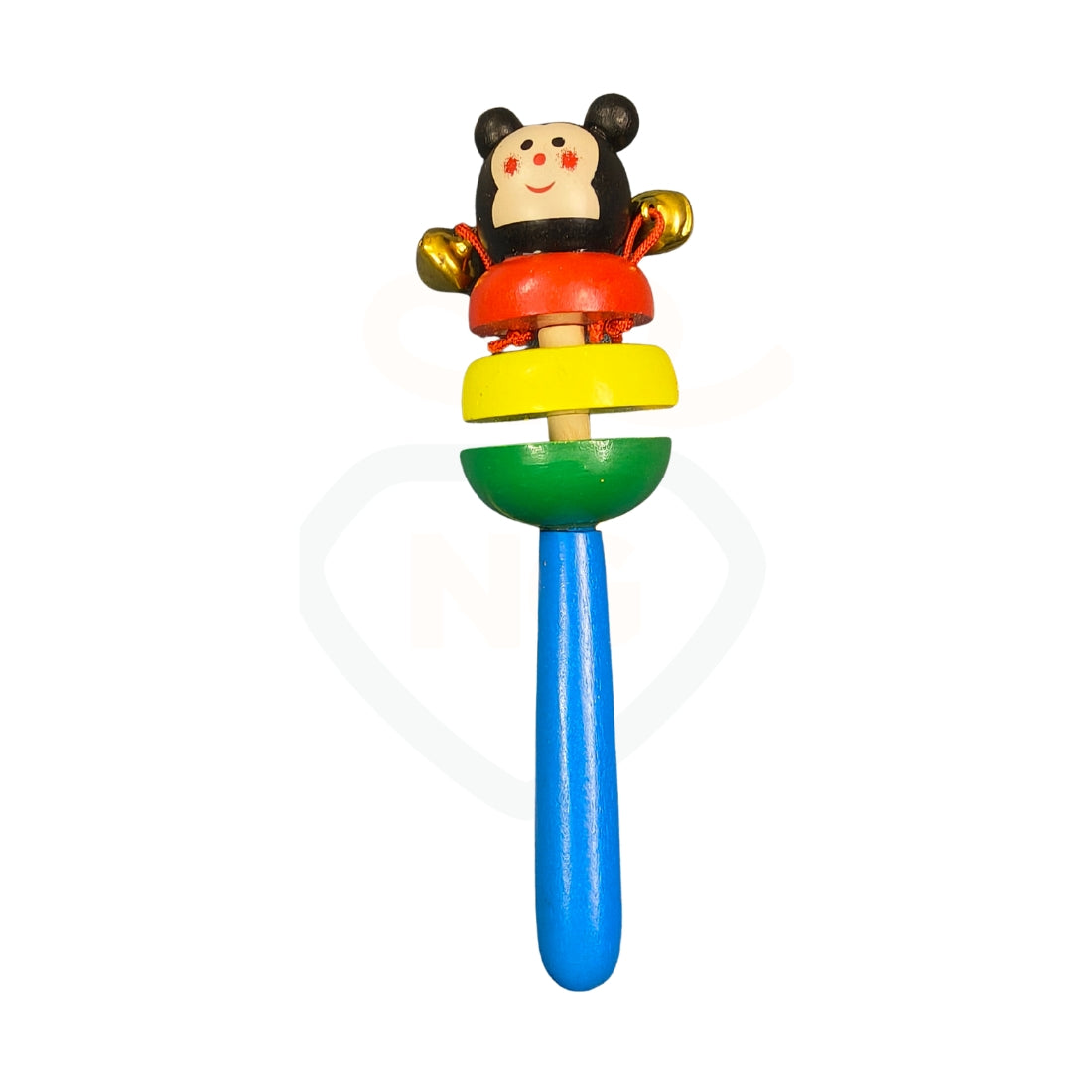 Handmade colorful wooden baby rattle toy