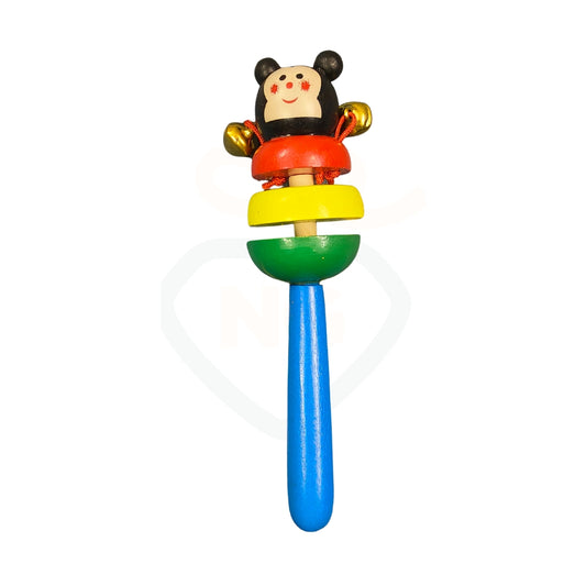 Handmade colorful wooden baby rattle toy