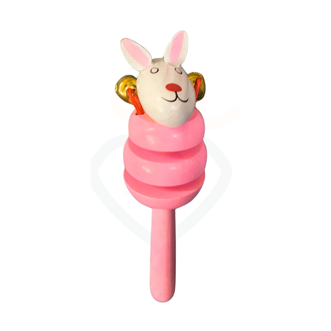 Cute rabbit wooden baby shaker toy