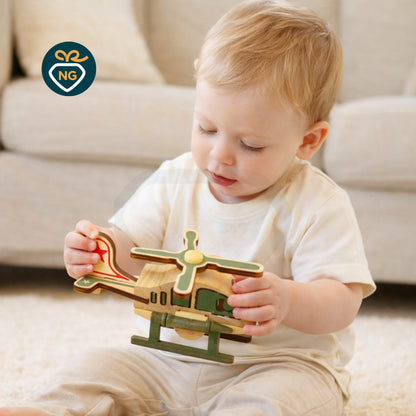 Kids Toy Helicopter Wooden | Handcrafted Helicopter Toy for Kids | Safe & Eco-Friendly Gift